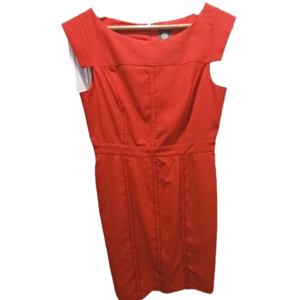 Vince Camuto Orange Sheath Sunset Women's Dress Size 12 Office Staple